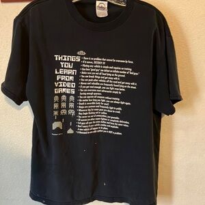 Things You Learn from‎ Video Games Delta Pro Weight Faded Black T-Shirt